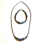 Blue Coral and Hematite Necklace, Bracelet