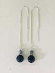 Blue Coral Threader Sterling Silver earrings