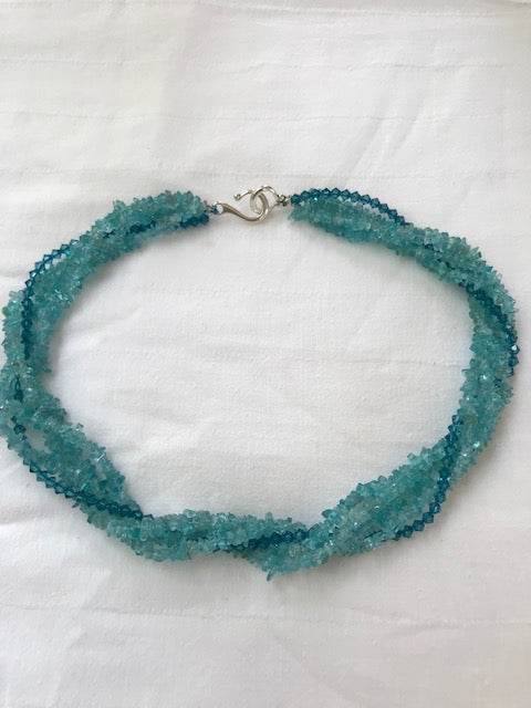 Apatite multiple twisted Necklace