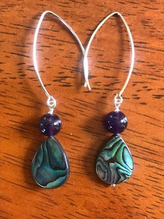 Abalone Amethyst earrings